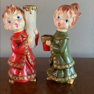 Vintage Star Japan Christmas Candle Holders